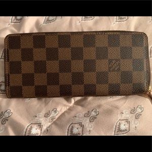LV Clemence Wallet Damier Ebene Rose